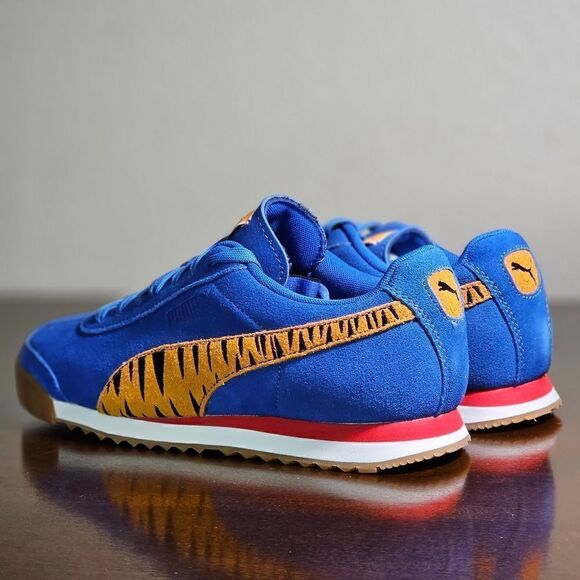Puma Roma Tony The Tiger Kellogg's Frosted Flakes Suede Shoes Blue Orange W 6.5 - Picture 6 of 14